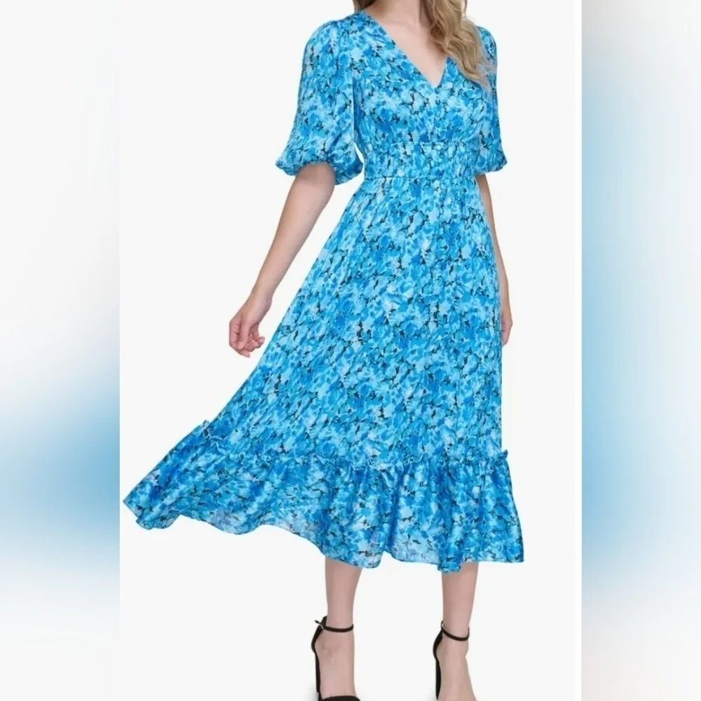 NWT Kensie Floral Midi Dress - Picture 1 of 9